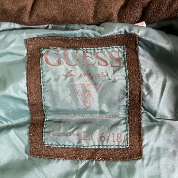 Guess Jeans Full Zip Up Hooded Long Sleeve Vest Jacket Boys Sz Large Blue - Picture 2 of 9